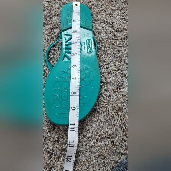 Coach Landon Teal Green & White Teal Flip Flops - Picture 5 of 5